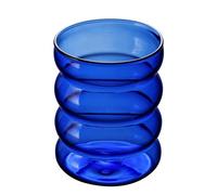 Aesthetic Glass Mug, Corrugated Glass Mug - 300ml Transparent Wine Cup, Milk Juice Cup, Ice Coffee Beer Glasses, Dishwasher Safe, Drinking Glasses For Beverages, Juice Cups