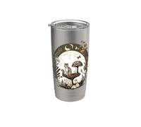 Aesthetic Goblincore Cat on Mushroom Cottagecore Stainless Steel Insulated Tumbler