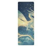 Aesthetic Gold Dragon yoga and pilates mat for home printed, non slip, hot yoga mat towel with bag for carrying tapete para ejercicio 71x26 inches