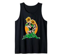 Aesthetic Goth Gothic Bone Head Skull Sunflower Tank Top
