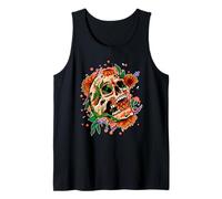 Aesthetic Goth Gothic Bone Head Skull Sunflower Tank Top