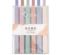 Aesthetic Highlighter - Pastel Markers, Cute Pen Set, 6 Colourful Soft Tip Pens for Journal, Bible Notes, Stationery Supplies for Office School College Students Drawing Art Creative Writing