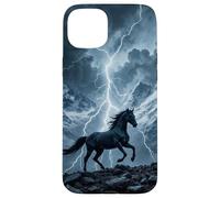 Aesthetic Horse On Snow Mountain And Fantasy Thunder Case for iPhone 15 Plus