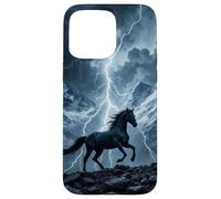 Aesthetic Horse On Snow Mountain And Fantasy Thunder Case for iPhone 15 Pro Max
