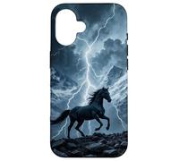 Aesthetic Horse On Snow Mountain And Fantasy Thunder Case for iPhone 16