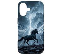 Aesthetic Horse On Snow Mountain And Fantasy Thunder Case for iPhone 17