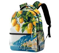 Aesthetic Italian Summer Coast Lemon Branch School Backpack for Men Women Casual Laptop Daypack College Bookbag