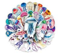 Aesthetic Jellyfish Vinyl Stickers, 50 PCS Waterproof Illustrated Ocean Decals for Laptops, Scrapbooking, Journals, Notebooks, Water Bottles, Suitcases, Phones & DIY Decor