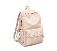 Aesthetic Kawaii Rucksack With Side Water Bottle Holder, Lightweight Lace | Aesthetic Kawaii Rucksack With Side Water Bottle Holder, Lightweight Lace Schoolbag With Star Accent, Padded Shoulder Straps