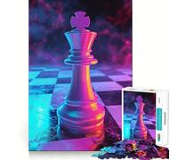 Aesthetic King Chess Jigsaw Puzzles for Adults1000 Pieces DownTime Game Calm Daily Fun Challenge Nice Art (38x26cm)