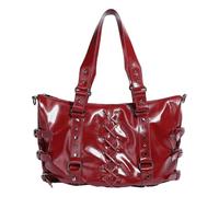 Aesthetic Large Capacity Motorcycle Shoulder Bag PU Leather Punk Rivets Crosses Bandage Ties Underarm Handbag For Ladies Commuters Shoulder Bag