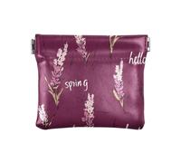 Aesthetic Lavender Burgundy Floral Women's PU Leather Coin Purse Fancy Mini Cosmetic Case for Women Girls, aesthetic Lavender Burgundy floral, Decoration