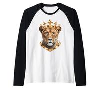 Aesthetic Lioness with Crown, The Savannah Queen Lioness Raglan Baseball Tee