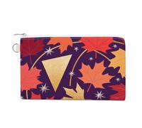 Aesthetic Maple Leaf Coin Purse Mini Change Wallet Portable Change Purse Cute Canvas Coin Wallet Bag with Zipper for Men & Women