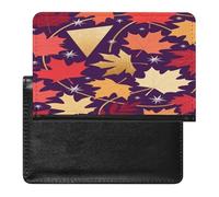 Aesthetic Maple Leaf Passport Holder for Travel PU Leather Passport Book Card Holder Case Cute Passport Wallet Ultra Slim Passport Cover Passport Protector Case for Women Men