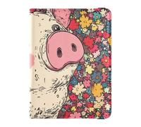 Aesthetic Miniature Pig Leather Passport Card Holder Cover Combo Passport Cover Cute Passport Book Waterproof, Aesthetic Miniature Pig, One Size