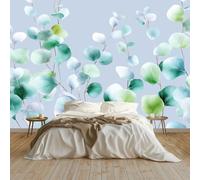 Aesthetic Minimalist Leaf Botanical Foliage Wall Mural Photo Wallpaper, Graphite Grey Non-Woven Feature Wall Decor for Living Room, Bedroom & Study 400 x 280 cm