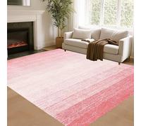 Aesthetic Modern Ombre Rug, 70x140cm, Abstract Minimalist Pink White Gradient Nordic Style Accent Rug, Soft Fade Resistant Pet Friendly Carpets for Dining Room Play Room Bedside