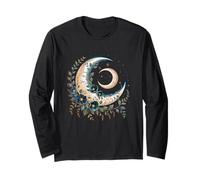 Aesthetic Mystic Sun and Moon Woman Flowers Astrology Long Sleeve T-Shirt