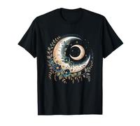 Aesthetic Mystic Sun and Moon Woman Flowers Astrology T-Shirt