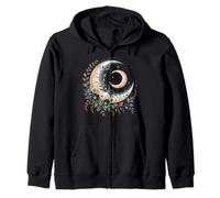 Aesthetic Mystic Sun And Moon Woman Flowers Astrology Zip Hoodie