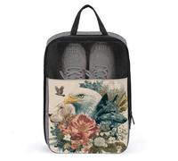 Aesthetic Nature and Wildlife Eagle Wolf Flower Shoe Bag for Travel Daily Use Anti-dust Storage Carrier Golf Shoe Pouch