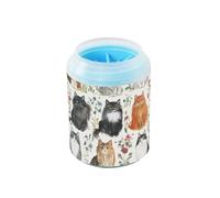 Aesthetic Norwegian Safari Catcats Neutral Reusable Paw Cleaner Cup with Silicone Brush Soft Pets Grooming Supplies for Small Medium Large Breed Dogs, Cats