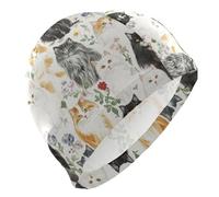 Aesthetic Norwegian Safari Cats Neutral Swim hat for Beginners Short Hair Waterproof Swim caps for Women Hair Protection and Drag Reduction Gorro para natacion Mujer