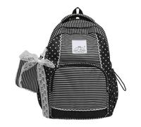 Aesthetic Nylon Multi Compartment Bookbag Set For Middle High School Colleg