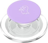 Aesthetic One Line Art Ghost and Coffee - Lilac PopSockets PopGrip for MagSafe