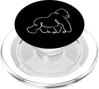 Aesthetic One Line Gorilla Drawing Tee for Animal Lovers PopSockets PopGrip for MagSafe
