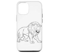 Aesthetic One Line Lion Drawing Tee for Animal Lovers Case for iPhone 12/12 Pro
