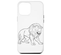 Aesthetic One Line Lion Drawing Tee for Animal Lovers Case for iPhone 12 Pro Max