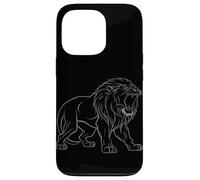 Aesthetic One Line Lion Drawing Tee for Animal Lovers Case for iPhone 13 Pro