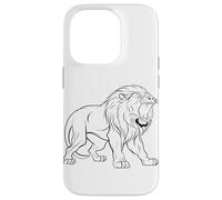 Aesthetic One Line Lion Drawing Tee for Animal Lovers Case for iPhone 14 Pro