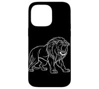 Aesthetic One Line Lion Drawing Tee for Animal Lovers Case for iPhone 14 Pro Max