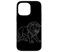 Aesthetic One Line Lion Drawing Tee for Animal Lovers Case for iPhone 14 Pro Max