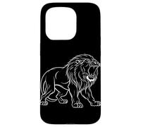Aesthetic One Line Lion Drawing Tee for Animal Lovers Case for iPhone 15 Pro