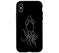 Aesthetic One Line Squid Drawing Tee for Animal Lovers Case for iPhone X/XS