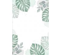 Aesthetic Pastel Green Lined Notebook Journal | 6x9 Inch, 96 Pages | Elegant Watercolor Monstera Leaf Cover | Minimalist Design for Study, Work & Goals