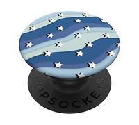 Aesthetic Pastel Waves with Stars in Blues and Light Blues PopSockets Swappable PopGrip
