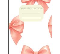 Aesthetic Pearl Bow Pattern Journal | Cute Coquette Ribbon Notebook for Girls, Teens, and Women | Pastel Pink Balletcore School Supplies | 7.5 x 9.25 in.