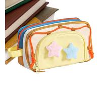 Aesthetic Pencil Case - Five Point Star Stationery Organizer,Zippered Aesthetic Pouch Large Capacity Stationery Storage for School Craft Classroom Travel College Drawing Students Kids Girls