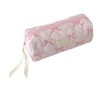 Aesthetic Pencil with Bow Versatile Pouch for School Supplies and Cosmetic Storage Ideal for Study Areas and Makeup Table (A, 19.5x7x9cm)