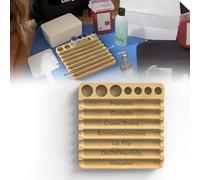 Aesthetic Practitioner Syringe Tray with Vial Holder, Bamboo Vial Holder Syringe Tray for 2-in-1 Combination, Syringe Storage Organizer for Aesthetic Practitioners and Small Vial Racks