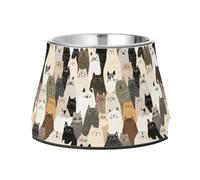Aesthetic Ragdoll Cats White Raised Pets Water Bowl with Stand Stainless Steel Pets Water Bowls for Small Dogs Whisker Fatigue