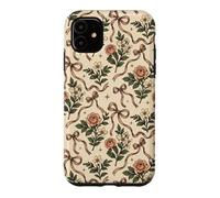 Aesthetic Ribbon Bow Boho Wildflower On Beige Case for iPhone 11