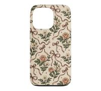 Aesthetic Ribbon Bow Boho Wildflower On Beige Case for iPhone 13 Pro