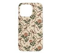 Aesthetic Ribbon Bow Boho Wildflower On Beige Case for iPhone 15 Pro Max