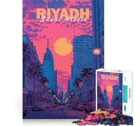 Aesthetic Riyadh City Jigsaw Puzzles for Adults1000 Pieces DownTime Game Calm Daily Fun Challenge Nice Art (50x75cm)